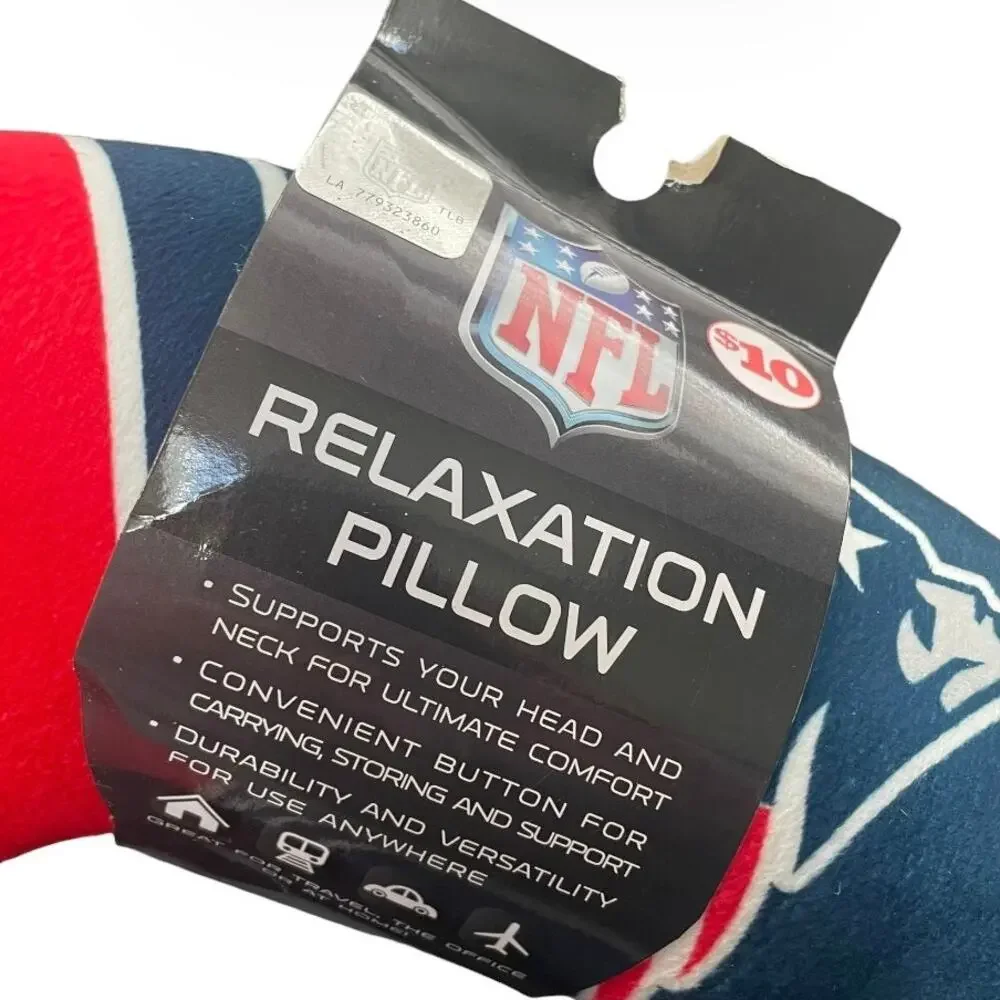 NFL New England Patriots Neck Pillow Travel Head Support Airplane Car Holiday